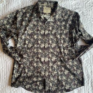Stitch Note Western Wear  Brown Floral Men's Shirt